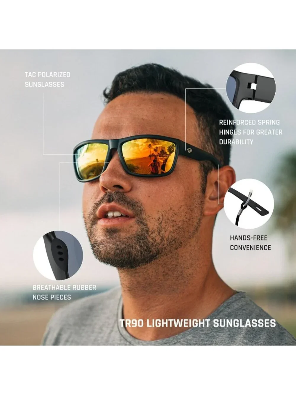 Polarized Sports Sunglasses for Men & Women - Cycling, Running, Golf, Fishing